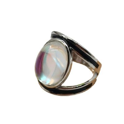 China Silver Vintage Moonstone Ring Cool Punk Style Big For Women Fashion Bohemian Bohemian Jewelry Hot New for sale