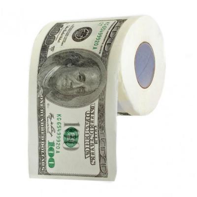 China Factory Wholesale Novelty Money Dollar Custom Printed Toilet Paper for sale