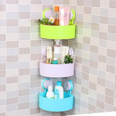 China Sustainable Wall Mounted Soap Shampoo Plastic Suction Cup Bathroom Storage Basket for sale