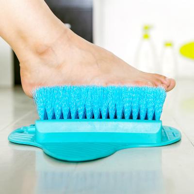 China EXFOLIATE Wholesale Spas Foot Floor Shower Factory Bathroom Slipper Massage Cleaning Brush Scrubber With Sucker for sale