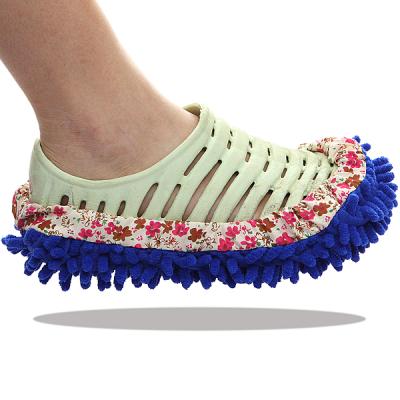 China Factory Wholesale Viable Indoor Soft Multifunctional Floor Slippers Chenille Shoe Mop Clean Covers for sale