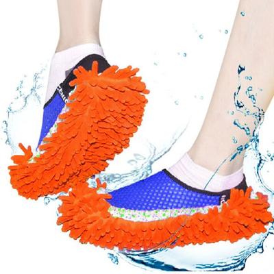 China Multifunctional Chenille Microfiber Dust Remover Bedroom Bathroom Floor Shoes Cover Mop Cleaning Slipper for sale