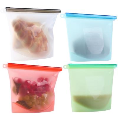 China Sustainable Reusable Silicone Seal Food Storage Bag Airtight Food Storage Container for sale