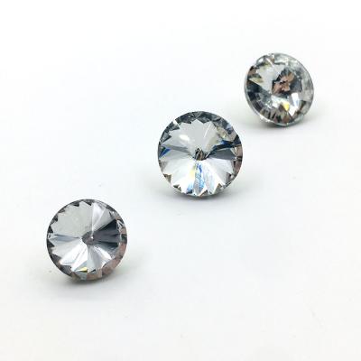 China New Arrival Viable Crystal Embellishments Round Rhinestone Diamond Acrylic Upholstery Buttons For Sofa for sale