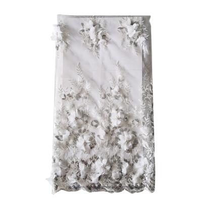 China Beautifical New Design Textile 3D Tulle High Quality Lace Fabric Embroider 3D Lace For Wedding Dress for sale