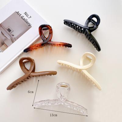 China Girls Hair Decoration ABS Material 13cm*6cm Large Hair Decoration ABS Material 13cm*6cm Hairpin Hairpin Acrylic Resin Hairpin Korean Cross Claw for sale