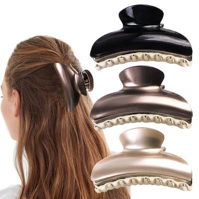 China Fashion Woman Vintage Hair Claw Clip Metal Acrylic Hair Claw For Hair Clips Thick Ponytail For Women for sale