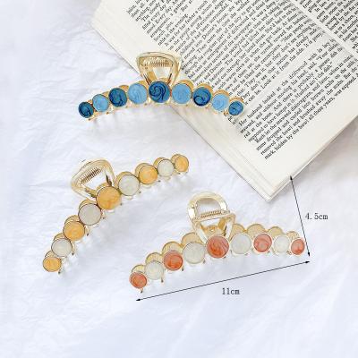 China Durable Women Girls Hair Claw Metal Hair Grip Crystal Rhinestone Large Size Hair Decoration 11cm*4.5cm Korean Alloy Girls Hair Claw for sale