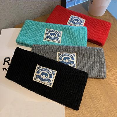 China European and American style stretch elastic waist knitted sports knitting headband hair band keep warm letter headband for sale