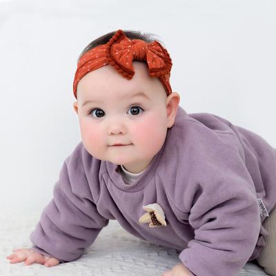 China Baby Hair Decoration Hair Tie Headband Baby Headwear Headbands With Bow Elastic Hair Band Knot Newborn Baby Top Headband for sale