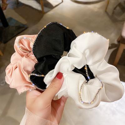 China Accessories Korean Silk Satin Tie Fashion Hair Ponytail Holder Hair Rope Hair Scrunchies For Women for sale