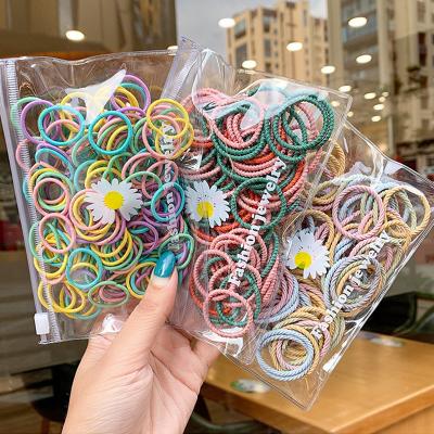 China Soft Mini Elastic Bands Hair Bands Hair Rope For Girls Set High Elastic Scrunches Hair Ties For Kids for sale