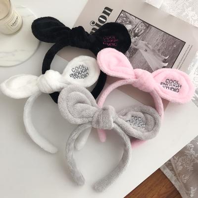 China Adult Girls Headband Easter Bunny Ear Headband Breathable Stretchy Makeup Elasticity Headband For Party for sale