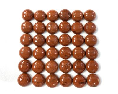 China Natural Red Round Loose Bead Gemstone Natural Red Color Cab Jasper Polishing Original For Sale for sale