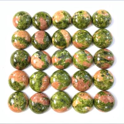 China Other natural unakite stone round 18mm cabochons beads gemstone jewelry heading for wholesale 4mm-30mm for sale