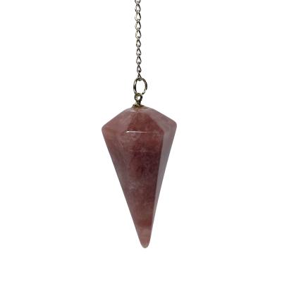 China Rainbow CLASSIC Natural Stone Fluorite Point Hex Stone Charms Pendulum Dowsing Reiki Pendulum For Wholesale for sale