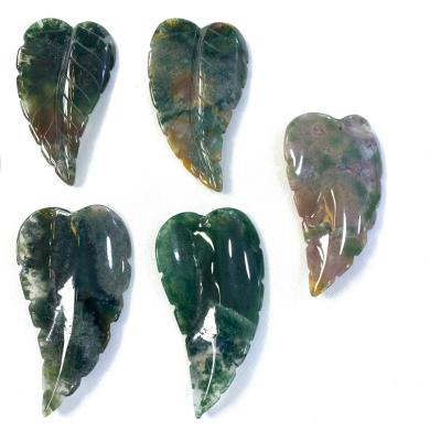 China Popular New Style Natural Indian Agate Stone Carved Leaf For Earring Dangling Brooch for sale