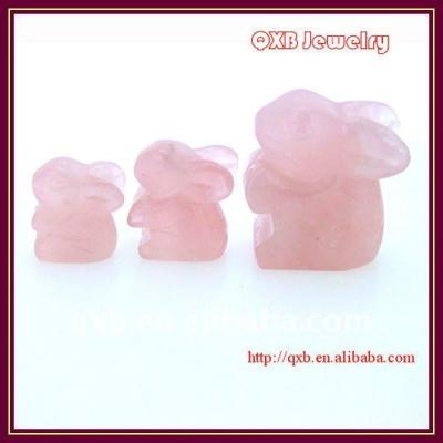 China Europe Rose Quartz Rabbit Wholesale Decoration Pendant Jewelry for sale