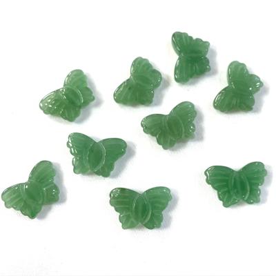 China Popular new style green aventurine stone the butterfly cut out for earring dangling brooch for sale