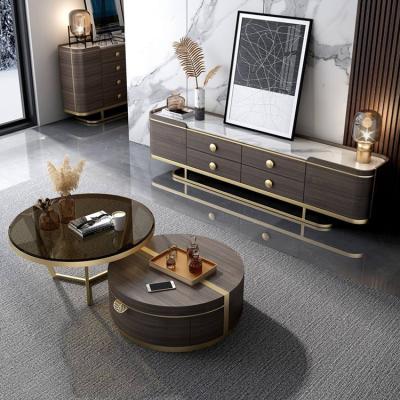 China Modern Combination High Grade TV Stand Coffee Table For Living Room for sale