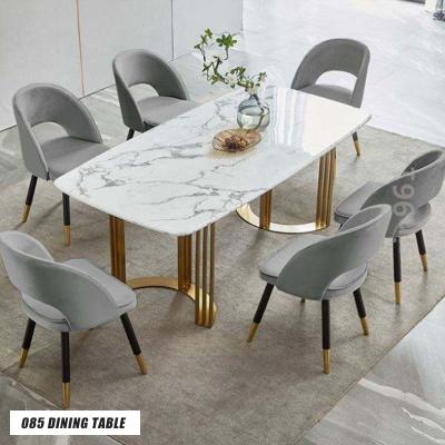 China (Other) Modern Style Adjustable Dining Table and Luxury Square Chair High Quality Customized Dining Table for sale