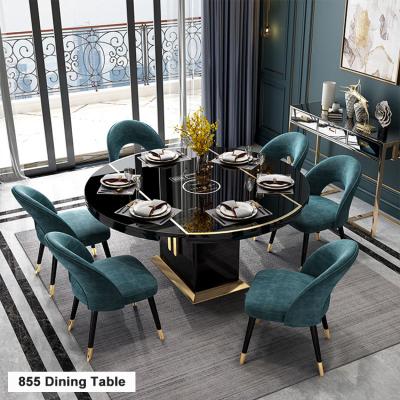 China Adjustable modern luxury round classic dining table (the other) modern marble top set/kitchen table dining table set for sale