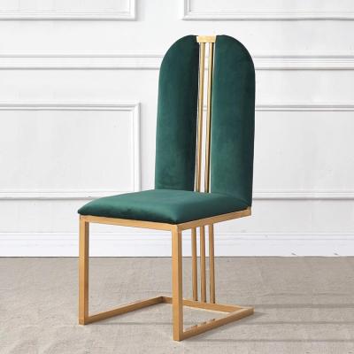 China Modern Luxury Design Adjustable Furniture Nordic Wholesale High Grade Flannel Fabric (Other) Dining Chair With Metal Legs for sale