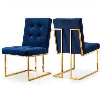 China (Others)Adjustable High Quality Luxury Modern Metal Legs Dining Chair High Grade Flannel Upholstered Modern Dining Chairs for sale