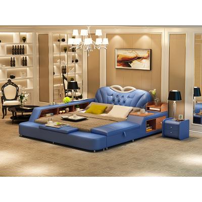 China With Lockers Multi Color Options Modern Double Bed Leather Bed Set With Lockers for sale