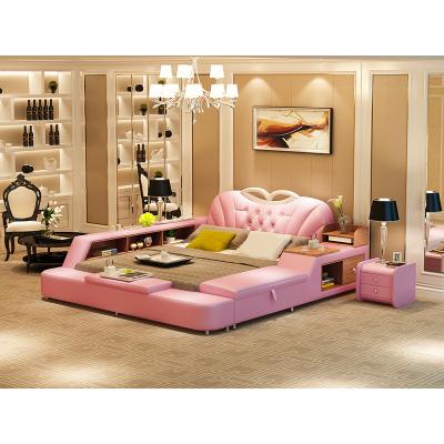 China With High End Leather Beds Lockers Customization Luxury Colorful Modern Fabric Customization Leather Bed for sale