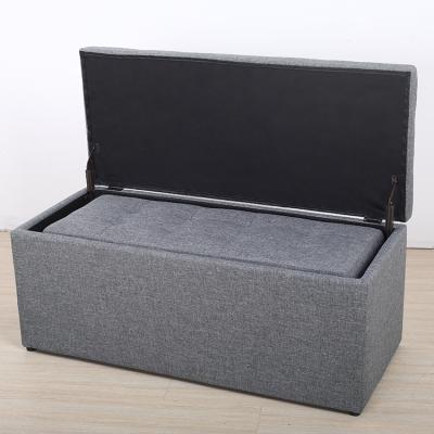 China Modern Simple Modern Home Stool Fabric Folding Storage Ottoman For Sale for sale