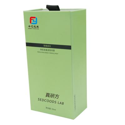 China Handmade Cardboard Paper Custom Packaging Slipping Skin Care Product Packaging Box Green Gift Drawer Box for sale