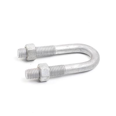 China Good Quality Custom HDG 1/2 Stainless Steel U Bolt With 1/2 Hex Fastener Bolt Nuts For Industrial for sale