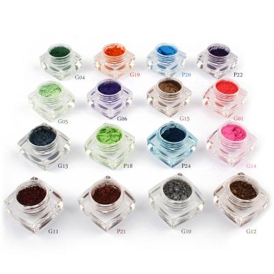 China Waterproof 16 Colors Single Shimmer Ore Eyeshadow Powder Small Black Eyeshadow for sale