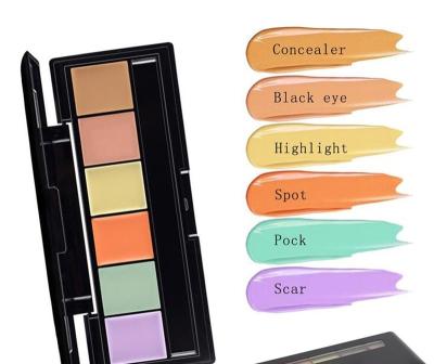 China 6 Colors Concealer Palette Waterproof Concealer Palette Professional Neutral Concealer Face Base Cosmetic Makeup Corrector for sale