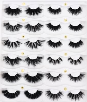 China New Luxury Lower Silk Mink Full Strip 25mm Tapered Light And Soft Real Eyelash Lashes Wholesale for sale