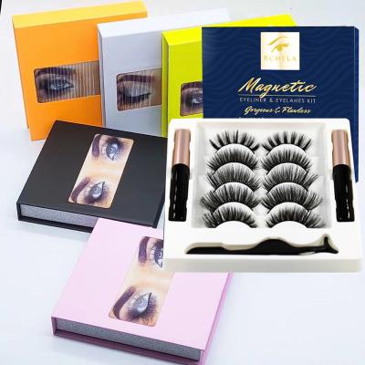 China Premium Quality Russian Volume Mink 25mm Lashes Light And Soft 3D 5D Fluffy Magnetic Eyelashes Custom Made With Logo for sale