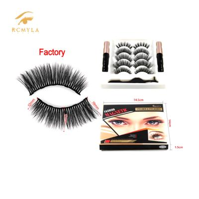 China Lightweight And Flexible Magnetic Eyelashes 5 Magnets Mink Or Synthetic Magnetic Lashes With Eyeliner Kit Private Label Packaging for sale