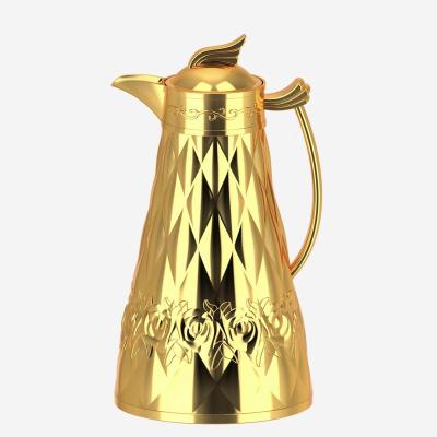 China PORTABLE Arabian Coffee Pot 800ML Hotel Restaurant Gold And Silver Portable Storage Kettle Heat And Cold Storage Teapot for sale