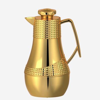 China PORTABLE Arabic Gold Coffee Pot 500-800nl Insulated Pot Household Large Capacity Kettle Set for sale