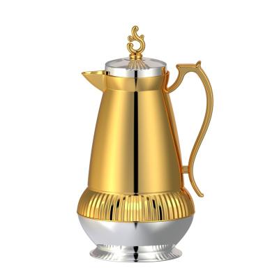 China PORTABLE Thermos 1000ML PP Glass Bottle Vacuum Bladder Kettle Arab Coffee Pot Gold Portable Middle East Customizable LOGO for sale