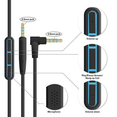 China Other 1.5M Audio Aux Cable for Bose QC25/35 Earphone with Microphone&Volume Control for sale