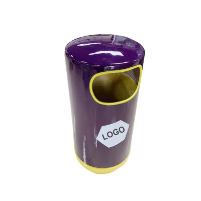 China Sustainable Modern Outdoor Round Fiberglass Recycling Bin Haoyida Public Trash Bin for sale