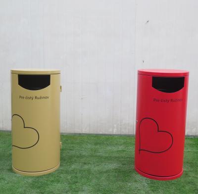 China Sustainable Urban Colorful Round Park Garbage Bin Galvanized Steel Garbage Bins Supplier zu verkaufen