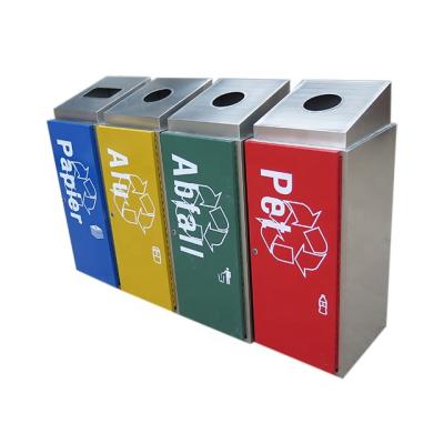 China Stainless Steel Sustainable Public Garbage Bin Classify Trasn Can Bucket Outdoor Waste Bin for sale