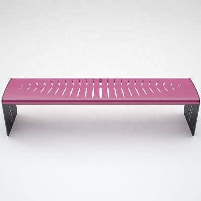 China Hot Sale Modern In USA Park Colorful Popular Metal Steel Benches With Customized Back for sale