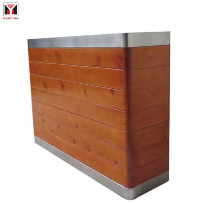 China Anti-corroption Customized Outdoor Wooden Planter Flower Pot Garden Furniture Park Stainless Steel Planter Pot for sale