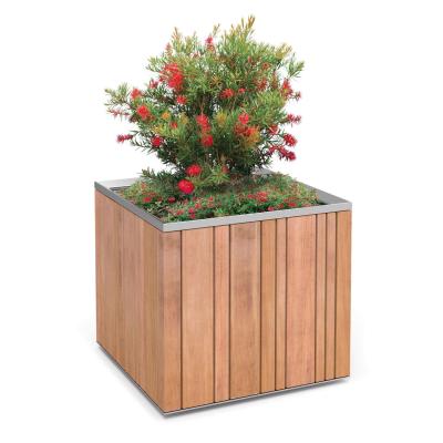 China Modern Design Garden Flower Pot Planter Wooden Commercial Wooden Flower Pot for sale