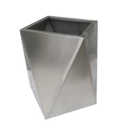 China Square Flower Garden Street Anti-corroption Stainless Metal Large Planter for sale