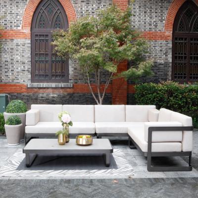 China Garden Sofa Aluminum Sectional Metal Furniture Set Patio Modern Design Outdoor Sofa for sale